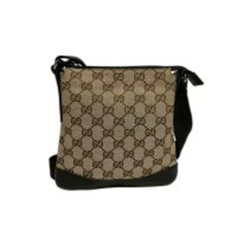 Gucci GG Monogram canvas crossbody messenger bag beige Brown